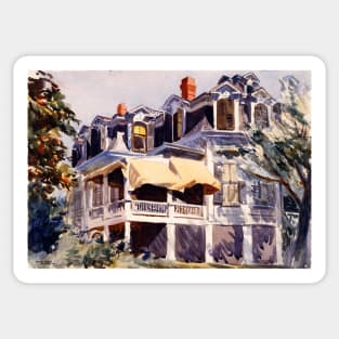 High Resolution Edward Hopper The Mansard Roof 1923 Sticker